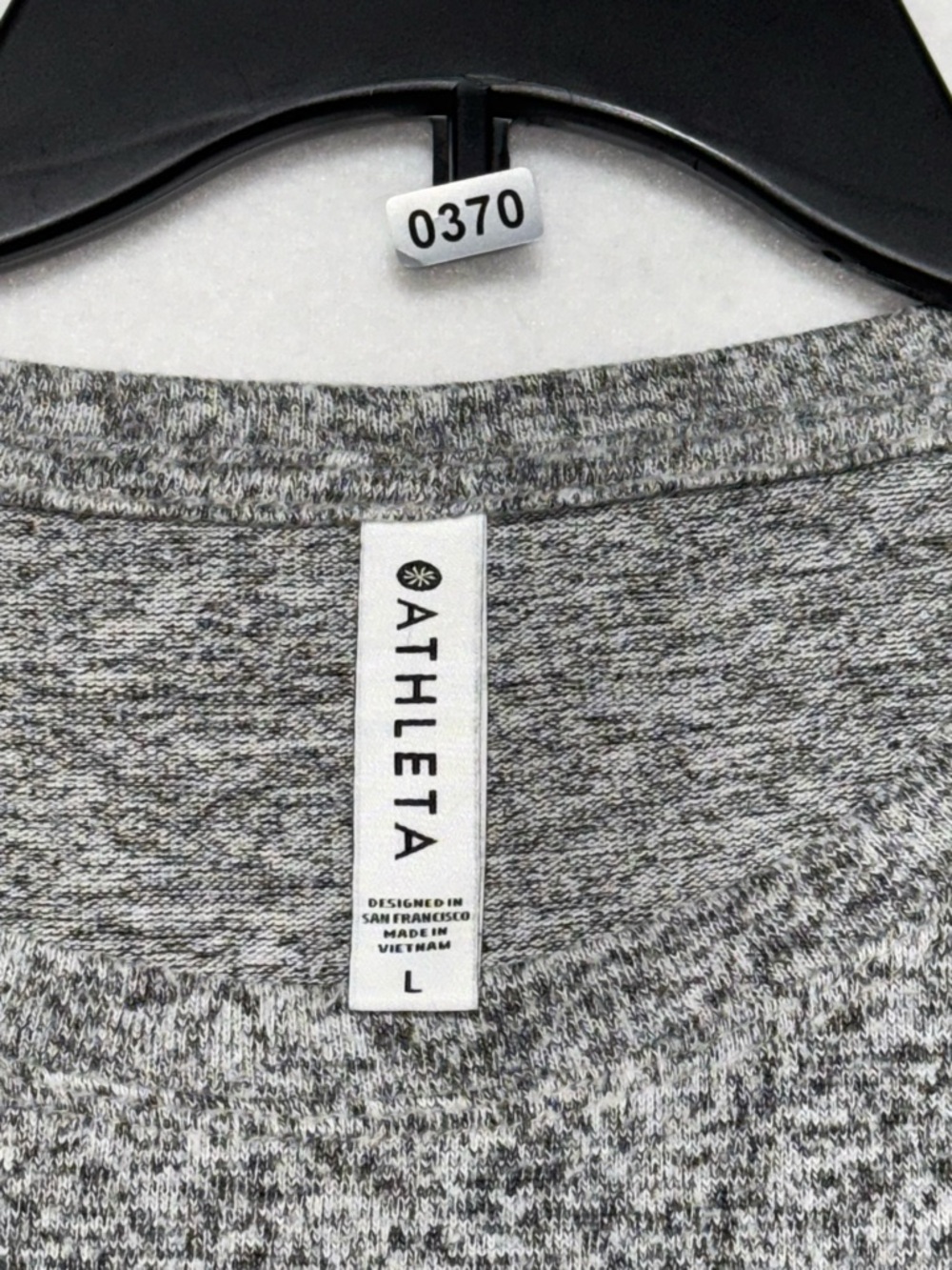 Athleta Gray Marled Crew Long Sleeve Sweatshirt Pullover Women Sz L - Picture 2 of 8